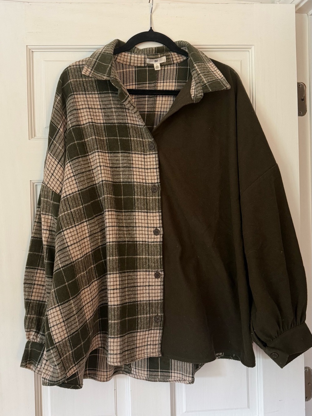 bp Olive Green Plaid & Solid Button-Down Shirt